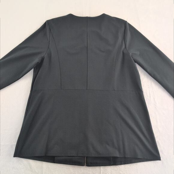 J. Jill Wearever Collection Black HiddenZipper Ponte Stretch Coatigan Women'sMed - Picture 8 of 8